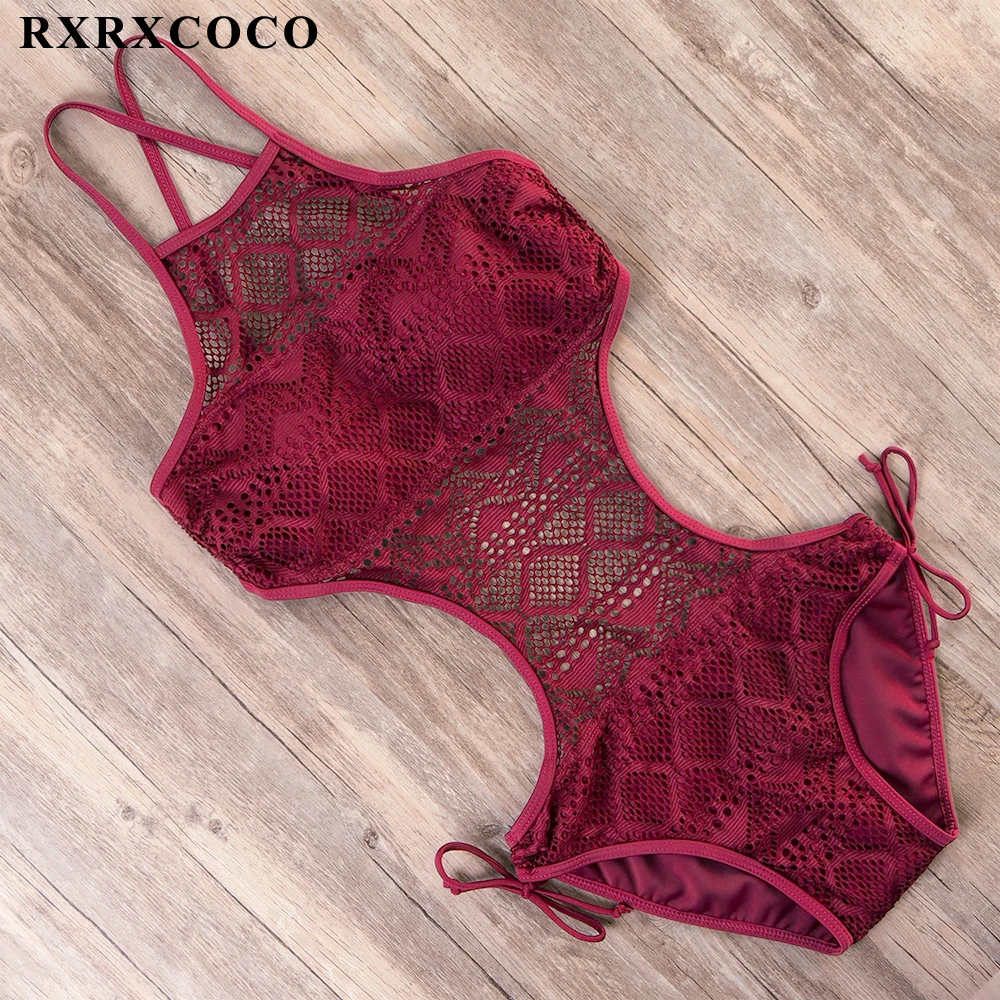 RXRXCOCO сексуальный цельный купальник Женский комплект бикини с открытой спиной