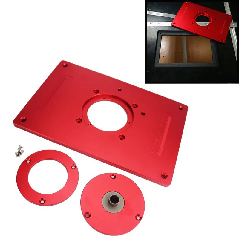 universal Aluminum Router Table Insert Plate 200x300x10mm With Cover For Woodworking Engraving Mach
