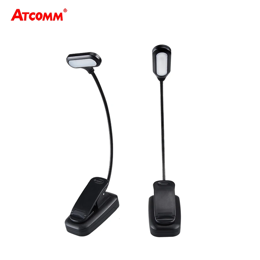 

LED Book Light Clip-on Adjustable Mini Desk Lamp 5 LEDs High Lumen Energy Saving Eye Protection Night Reading 6000K Flicker-Free
