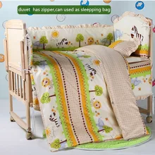 Промо-акция! 6 шт. кроватки для младенцев, детская кроватка, набор детского постельного белья, детское постельное белье-бампер(3 бампера+ матрас+ подушка+ пододеяльник