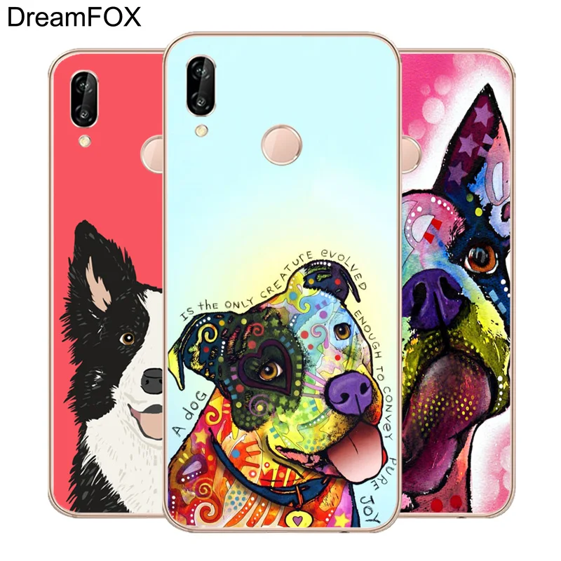 DREAMFOX L377 Puppy Dog Boston Terrier Soft TPU Silicone Case Cover For Huawei Honor 6A 6C 7X 9 10 P20 Lite Pro P Smart |