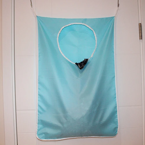 Путешествия портативный Оксфорд висячая корзина для белья складной мешок для белья ванная комната хранения пакет подвесной на дверь с 2 крючками+ 2 присоска - Цвет: Синий