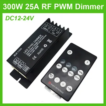 

Wholesale DC12V - 24V 300w 25A RF Wireless Led Dimmer Controller for single color strip 5050 3528 5630