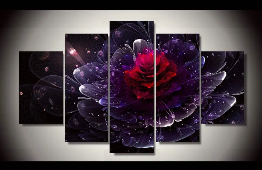 5 pieces Abstract flower wall painting Wall Decor painting Canvas Art