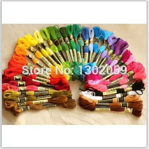 

8.7 Yard 6 Strands Choose Any Color Room 100 Pcs/lot Thread Cross Stitch Thread Floss +50 Pcs/lot Needle