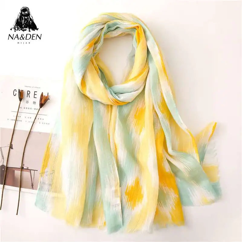 

NEW Women Plain scarfs with geometric print scarves muslim hijabs fashion Contrast color wraps bandana shawls 10pcs/lot Hot Sale