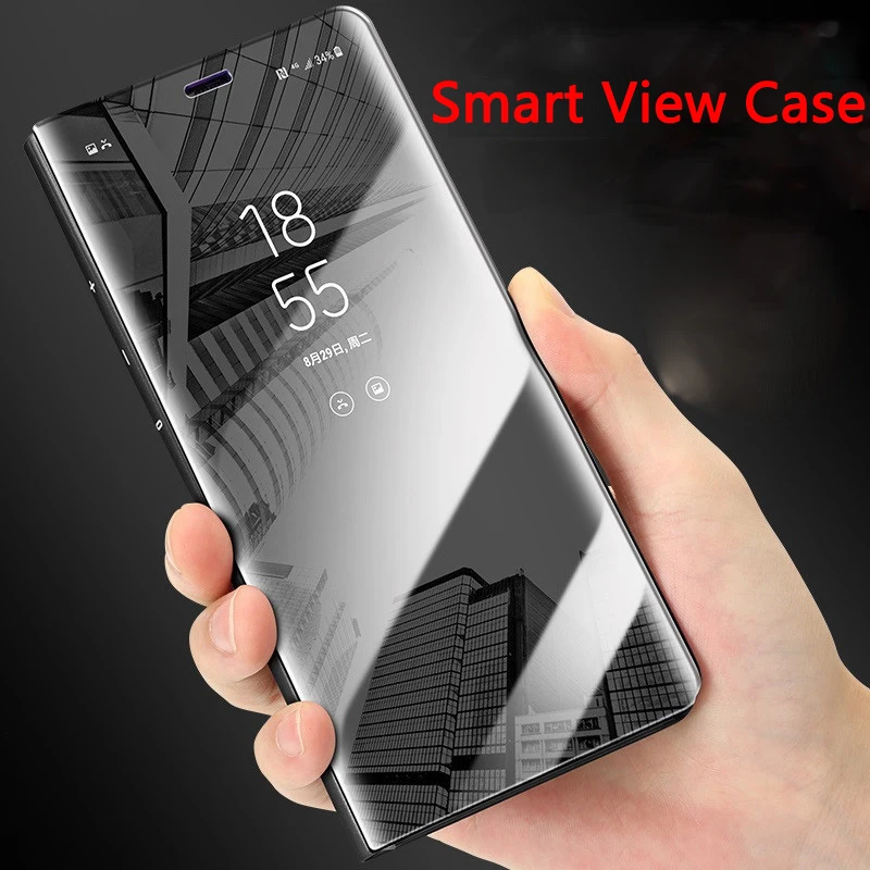 Clear View Smart Зеркало чехол для Samsung Galaxy J3 J5 J7 Prime J6 плюс кожи(полиуретан) с откидной крышкой с функцией подставки для телефона Galaxy J6