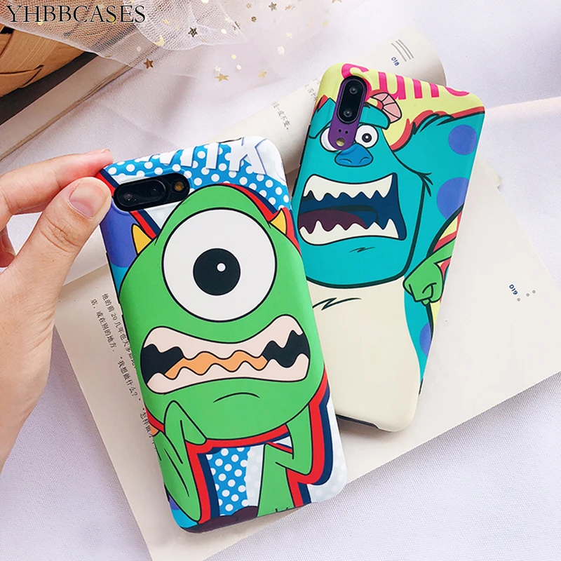 

YHBBCASES Funny Cartoon Phone Case For Huawei P20 Pro Cases Cute Mike Sulley Soft Cover For Huawei Mate 10 Pro Honor 9 10 Nova 3