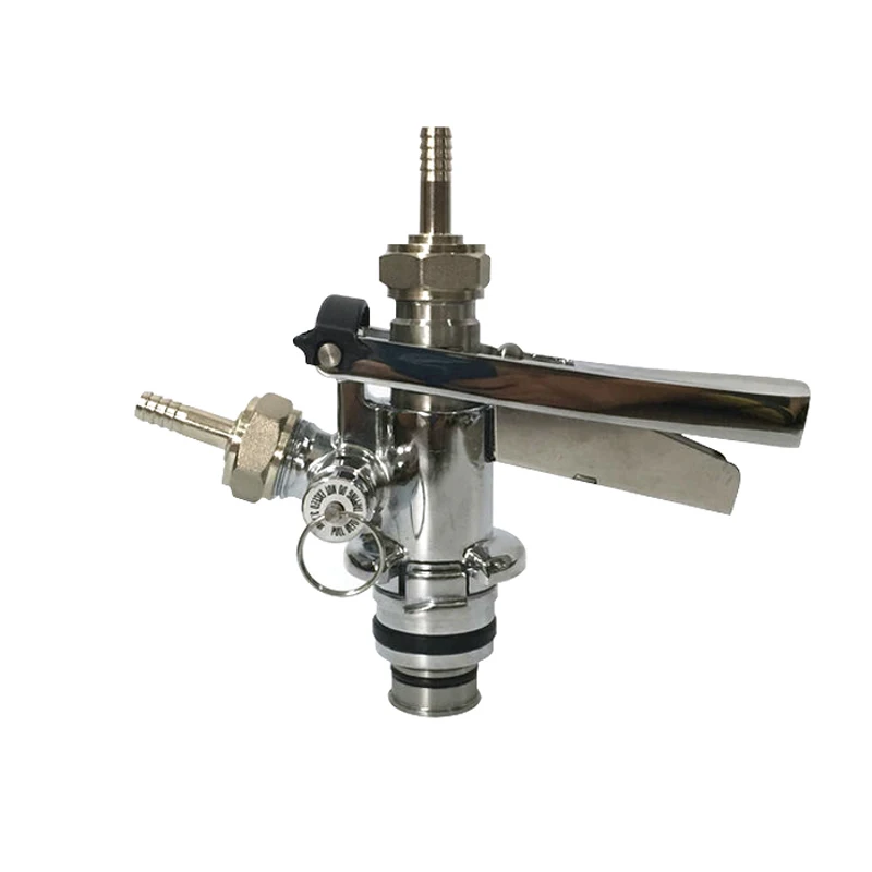 U Type Keg Coupler For Beer Dispenser Brass Chrome Plated With Pressure Relief Valve Suit For