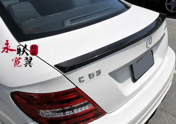 Для Benz W204 спойлер 4х-дверный седан C63 C180 C200 C260 углеродного волокна хвост крыло спойлер для W204 2007-2013