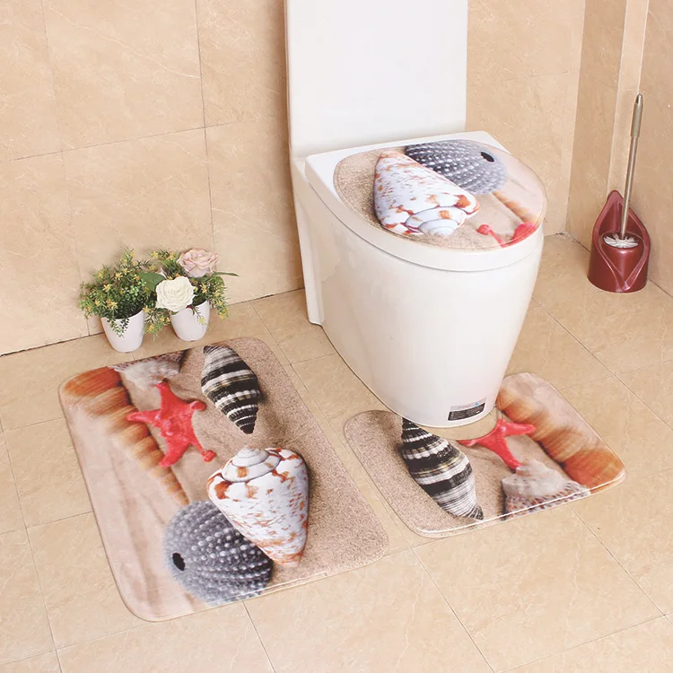 Zeegle 3 قطعة الحمام حصيرة الفانيلا السجاد الحمام سجادة ضد الإنزلاق ل غطاء مرحاض غطاء حمام السجاد ماصة الحمام البساط سجادة استحمام