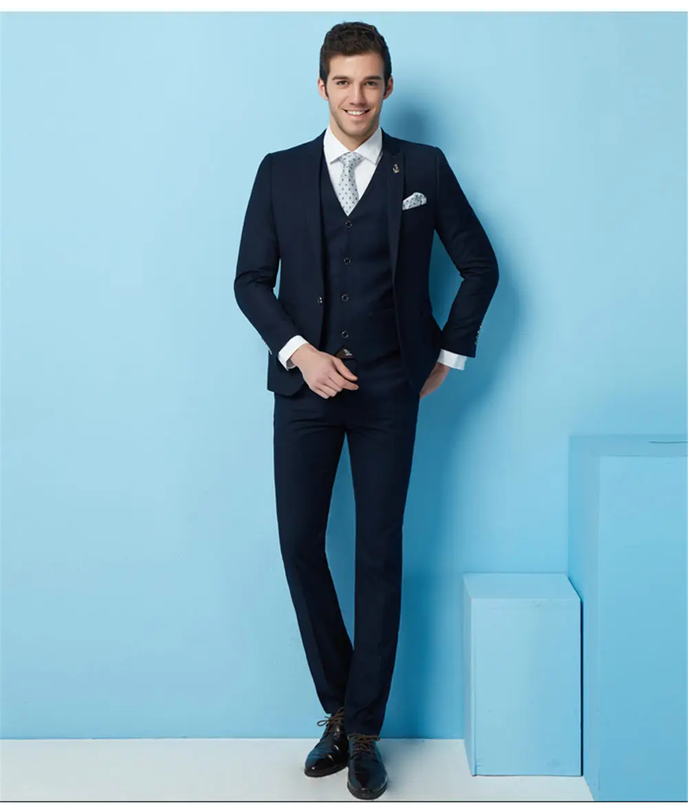 2018-Veste-Pantalon-Gilet-Classique-Hommes-Costume-Slim-Fit-Bleu-Marine-De-Mariage-Groom-Porter-Combinaison