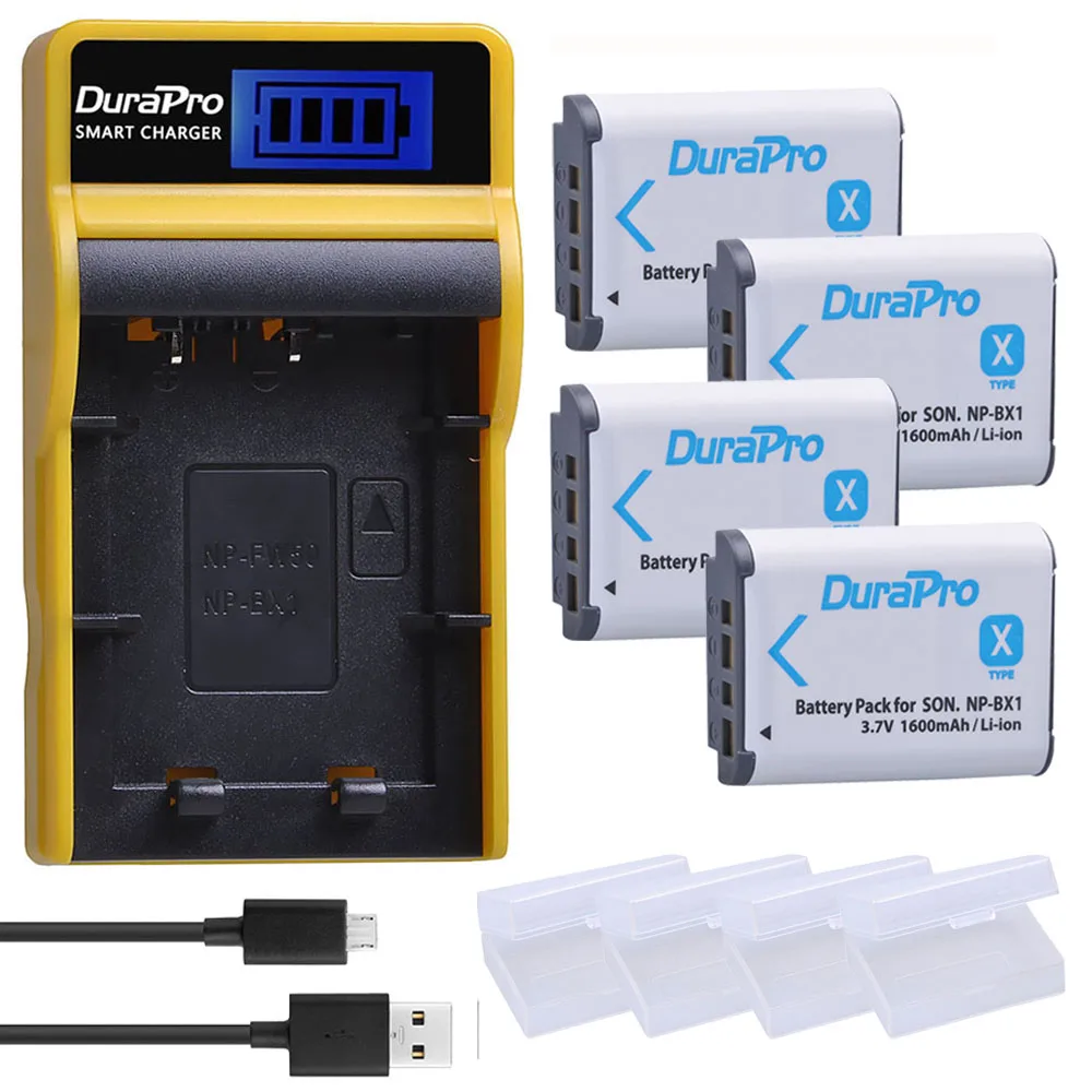 

4pc NP-BX1 NP BX1 NPBX1 Battery + LCD USB Charger For SONY DSC RX1 RX100 RX100iii M3 M2 WX300 HX300 HX400 HX50 HX60 GWP88