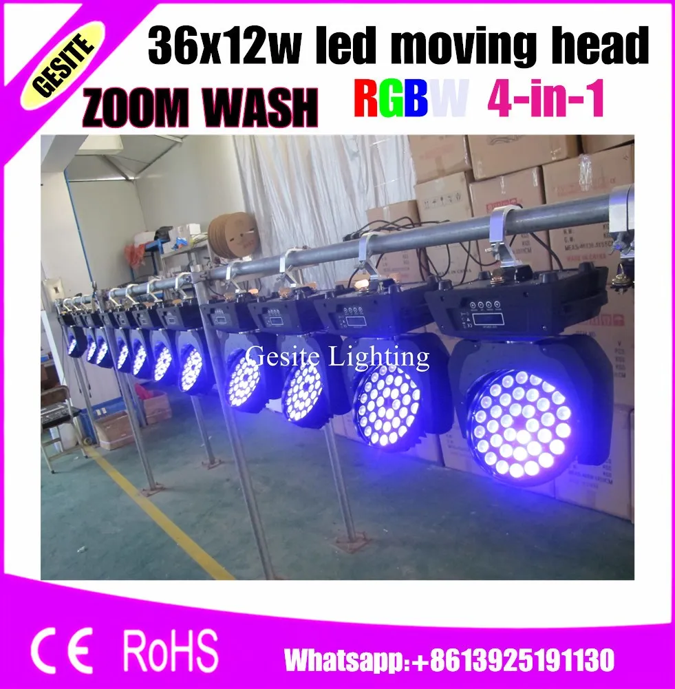 

Профессиональный светодиодный прожектор DMX512, движущийся головной светильник, 4 шт./лот, 36x10 Вт, RGBW, DJ /Bar/вечерние/Show /Stage