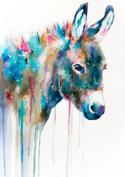 wall painting handmade animals donkey oil painting canvas art wall pictures home deco canvas art No Frame