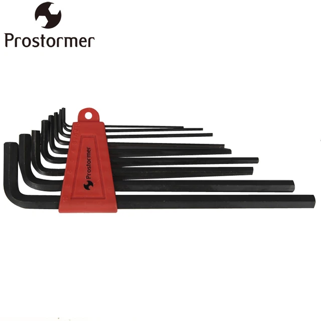 PROSTORMER 9 PCS/Set Hex Key Screwdriver Set L Shaped Portable Storage