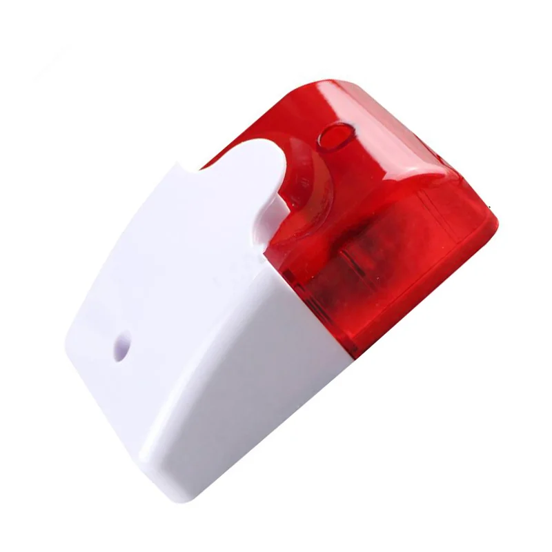 1Sets Mini Wired Strobe Siren Durable 12V Sound Alarm Strobe Flashing Red Light Sound Siren Home