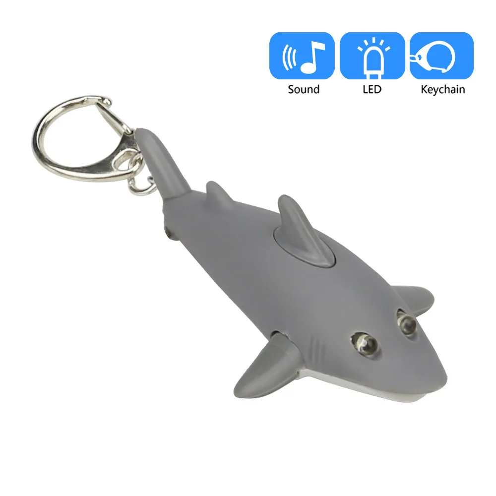 

Vehicle Car-styling Cute Cartoon Shark Keychain With LED Light Sound Keyfob Kids Toy Gift AA# dropship