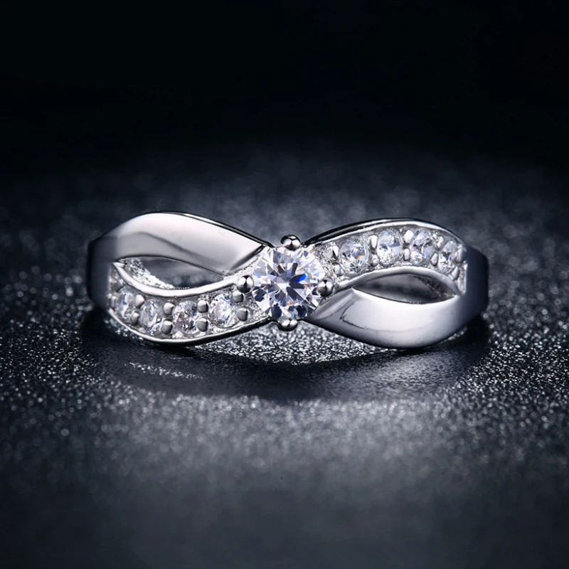 

Brand New Digital 8 925 Sterling Silver CZ Crystal Rings For Women And Men Fashion Bridal Wedding Engagement Finger Rings