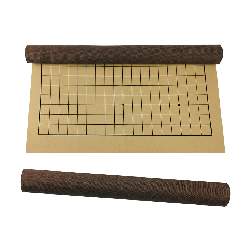 

BSTFAMLY Go Chess 19 Road Chessboard 50*46cm Foldable Leatherwear Checkerboard Old Game of Go Weiqi Board for 2.2cm pieces LB46