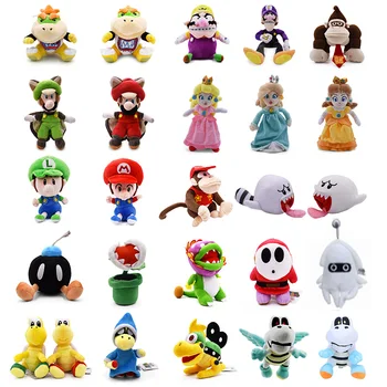 

5-11inch Mario Bros Bowser JR Boo Charon Princess Peach Daisy Koopa Wario Waluigi Blooper Soft Plush Toys Doll Kids Gifts