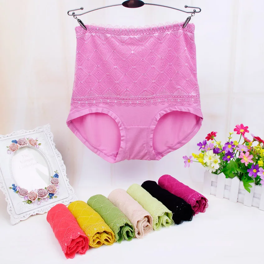 Free Shipping Ms lace underwear Bamboo fiber fabrics of tall waist