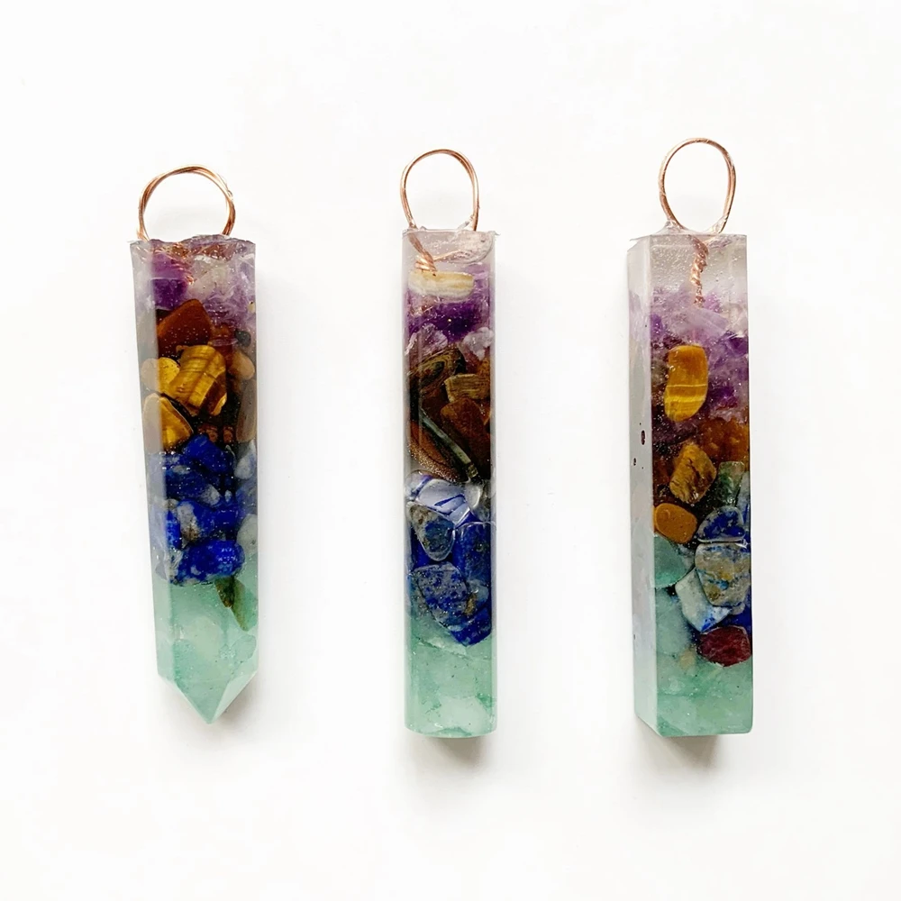

Chakra Stones Chips Orgone Energy Pendant Natural Crystal Point Healing Obelisk Wand Geometric Shape Wholesale Dropship 1pc