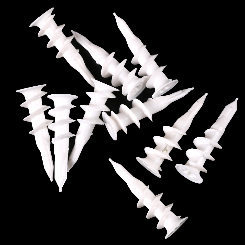 10pcs/lot Drywall Nylon Ribbed Anchor Self Drilling Wall Drywall Plastic Nylon Anchor for M4-M5 screws Plasterboard Anchor