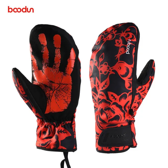 US $14.83 Boodun Winter Snowboard Gloves for Men Women Ski Gloves Windproof Waterproof Nonslip Skating Skiin