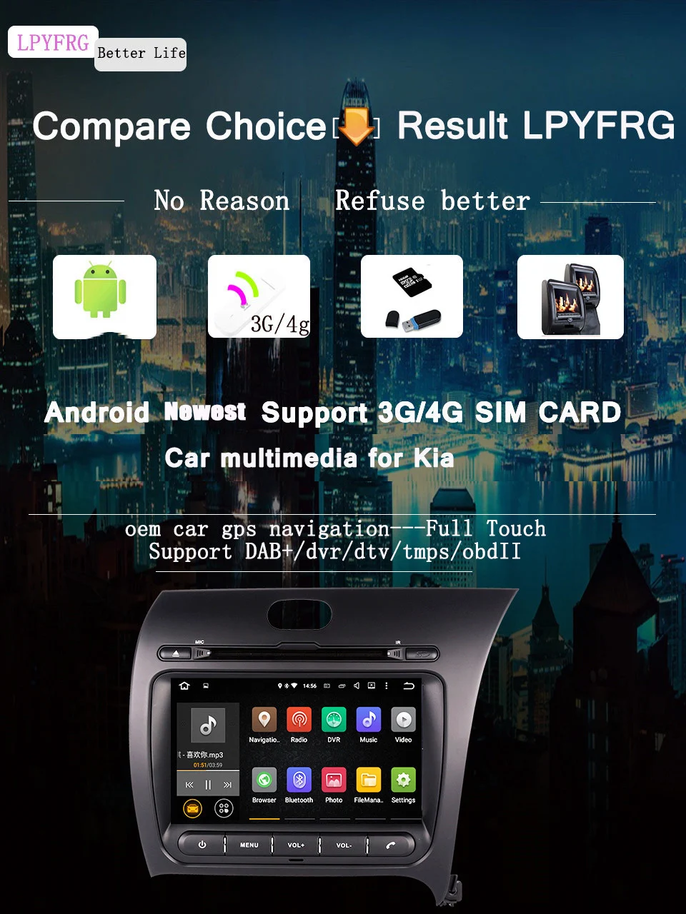 Flash Deal Android 9.0 Car stereo dvd player For kia cerato k3 forte 2013 2014 2015 with gps WIFI usb SD Card Map octa core 1024*600 Radio 2