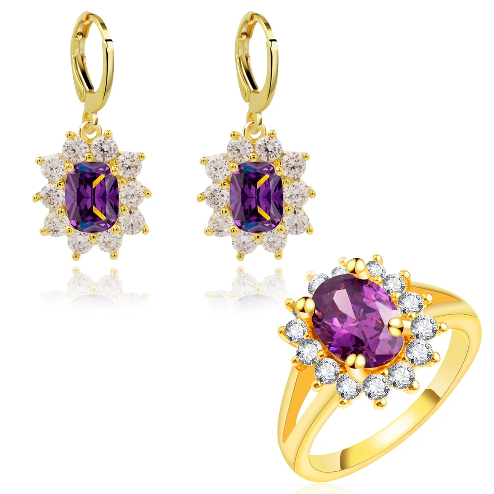 purple wedding jewelry sets