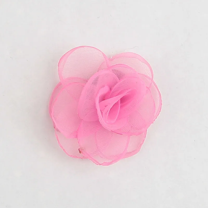 Nishine 10pcs/lot Chiffon Burning Rose Flowers for Diy Headband Clips Kids Girls Headwear Cute Handmade Hair Accessories