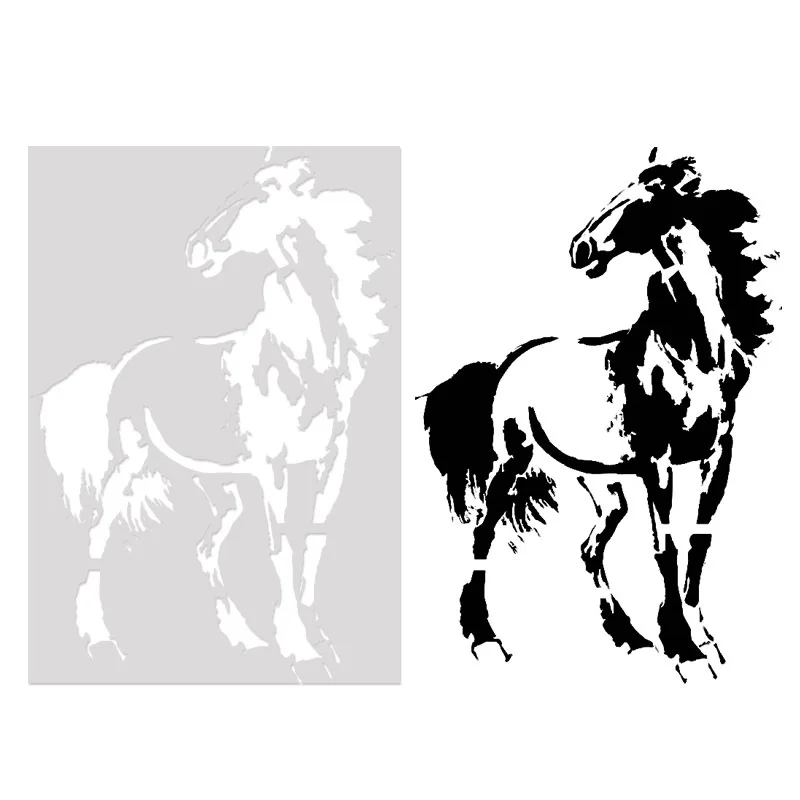 

Horse Shaped Cake Stencil Plastic Cake Spray Film Kids Painting Template Manual Drawing Tool Fondant Cake Tool