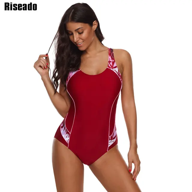 Special Price Riseado Sport Women's Swimming Suits One Piece Swimsuit 2019 Patchwork Printing Swimwear Women Racer Back Bathing Suits Special Price Riseado Sport Women's Swimming Suits One Piece Swimsuit 2019 Patchwork Printing Swimwear Women Racer Back Bathing Suits