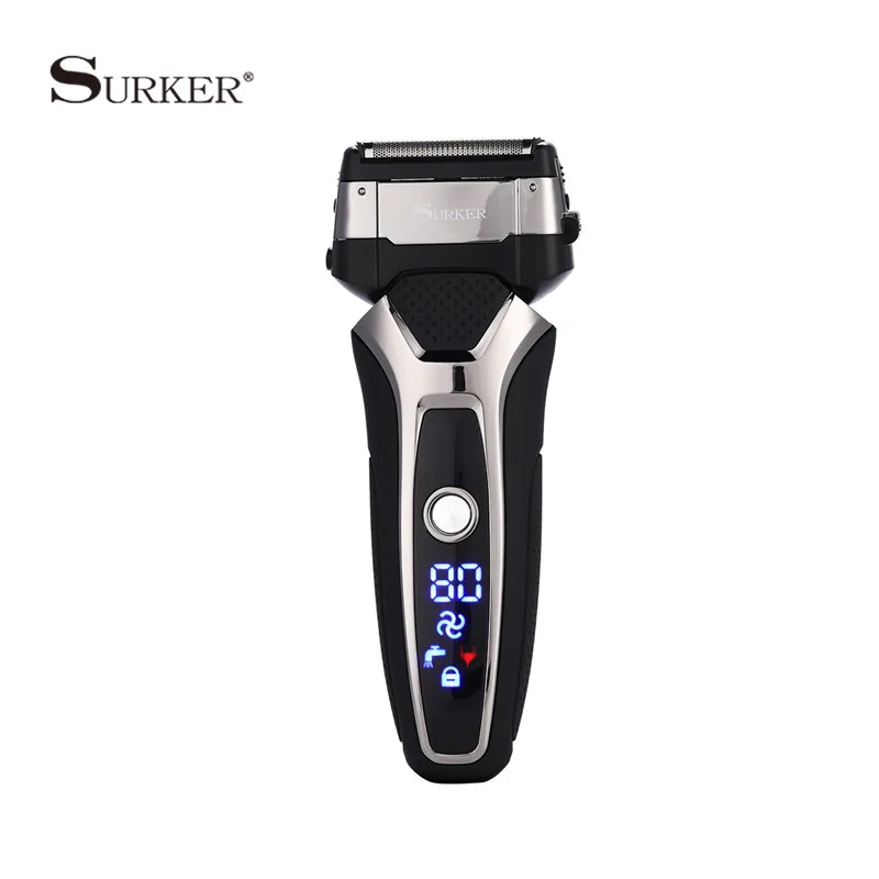 SURKER Triple Blade Shaver Men Rechargeable Razor Shaving Machine Beard