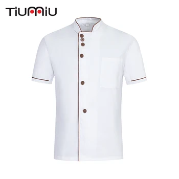 

2019 New Arrival Chef Clothes Unisex Chef Restaurant Uniform Kitchen Men Women Cook Shirt Hotel Sushi Barbershop Work Overalls