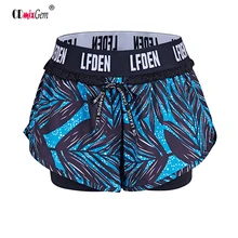 Новые летние эластичные спортивные быстросохнущие дышащие Алфавит тренировочные шорты для йоги женские шорты для бега