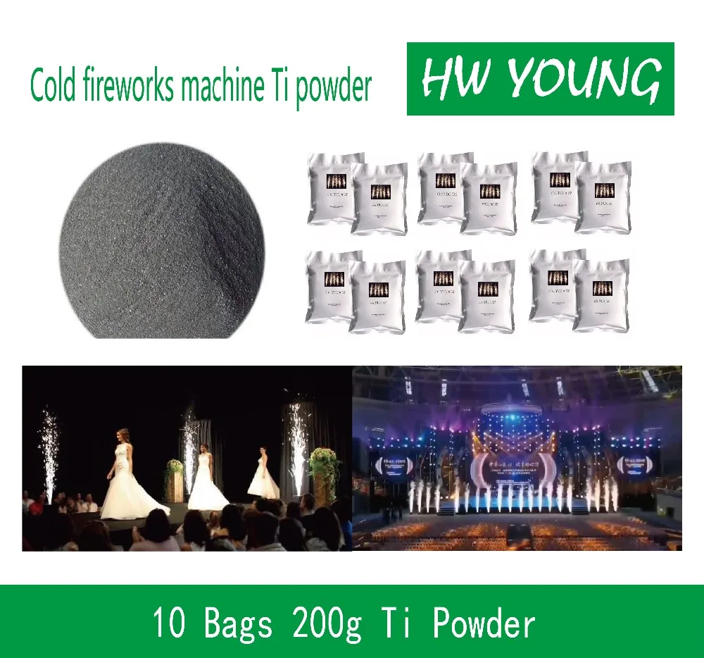 

HWyoung 10bags pre200g Ti powder wedding fireworks machine Cold Firework Machine DMX Remote Control Spark Effect Fountain Stage