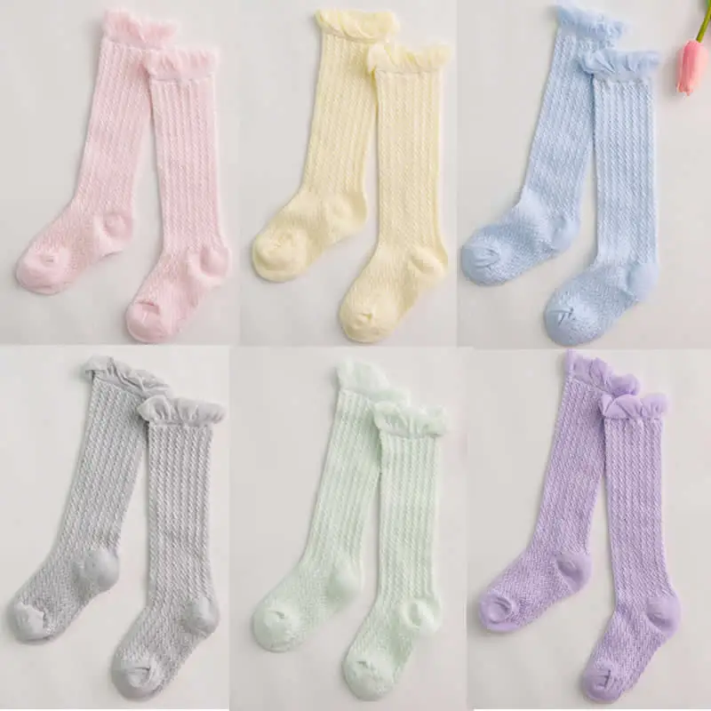 

Baby Socks Toddler Cotton Knee high Mesh Breathable thin summer Socks Newborn Infant Baby Girls boy Socks