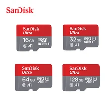SanDisk MicroSD карты 16 ГБ 32 ГБ, 64 ГБ, 128 г C10 U1 A1 слот для карт памяти Micro SD карты для телефона компьютера SDXC карты памяти SDHC скорость до 98 м/с