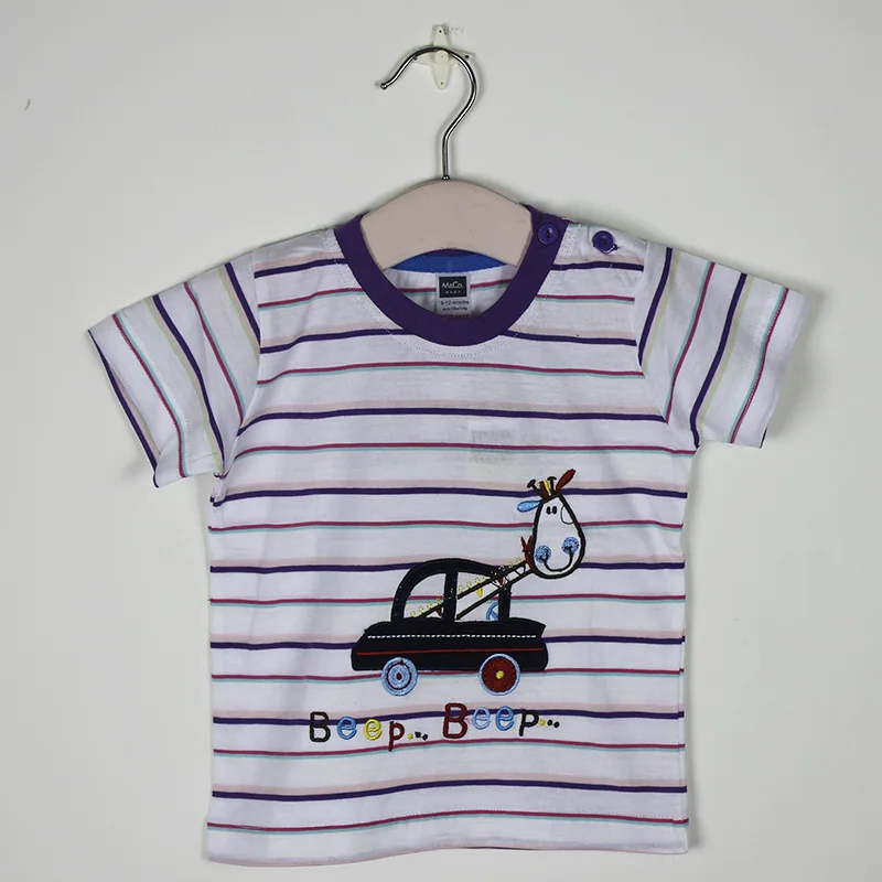 Футболки для малышей, пуловер, полосатая футболка с короткими рукавами для мальчиков и девочек, Футболка с рукавами из хлопка
