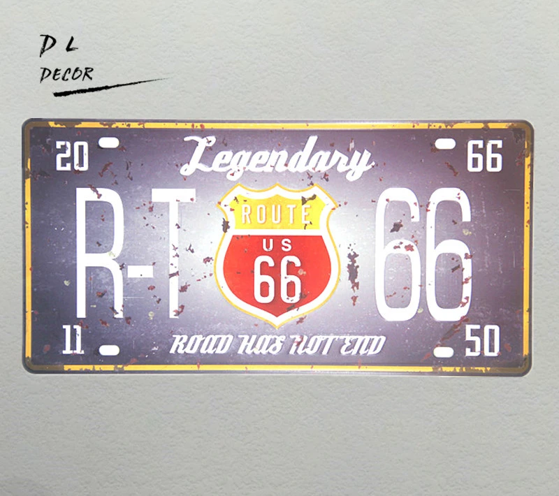 Dl R T 66 Legendany License Plate Metal Sign Garage Art Prints Home Decor Home Decor Decorative Home Decorsign Plate Aliexpress
