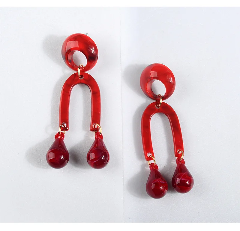 

U-shaped Acrylic Earrings for Women Irregular Water Drop Pendant Long Drop Earrings Fashion Jewelry Boucle D'oreille Femme 2019