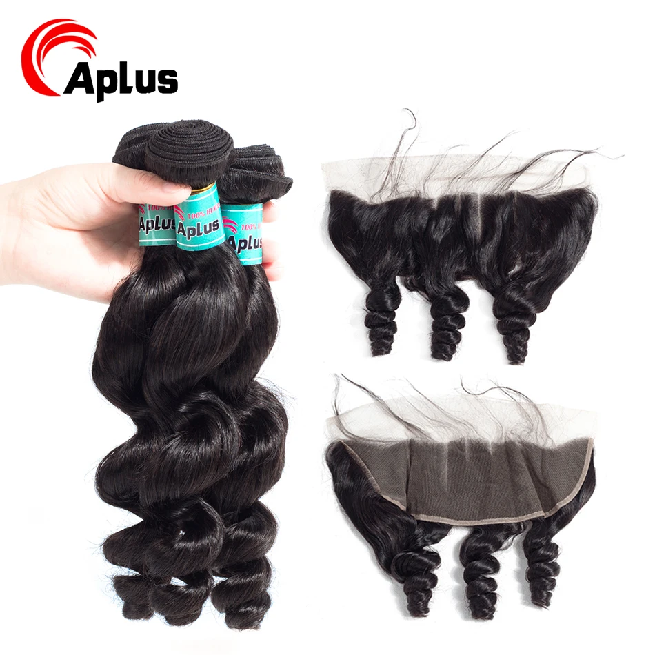 Hot Wholesale 100 Human Hair Lace Frontal Closure With Bundles