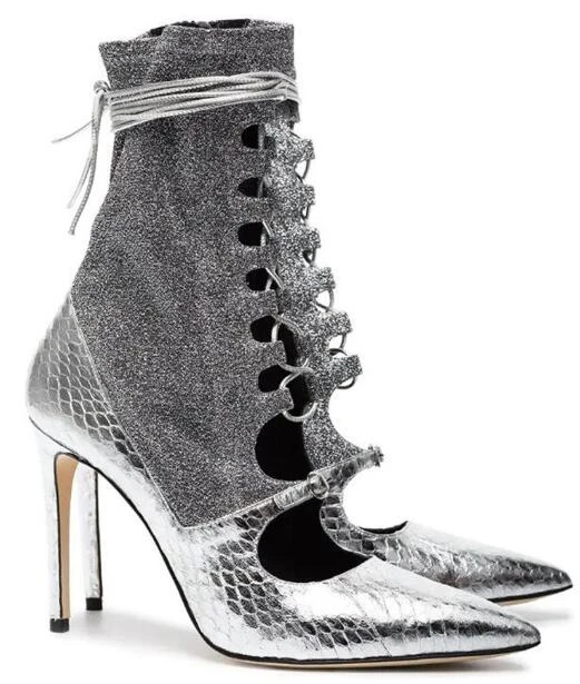 women/'s pointed toe high heel lace up side zipper ankle boots stilettos shoes