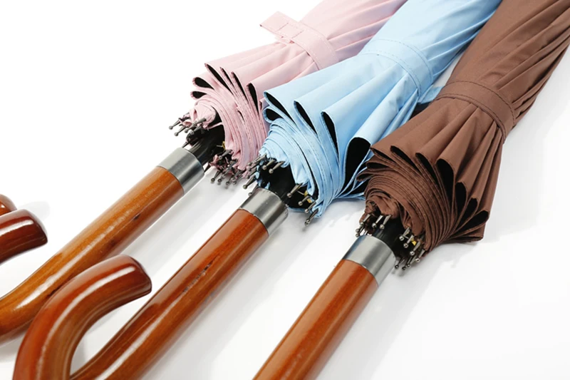 16 ребер из дерева, с длинной ручкой креативный Зонт светодиодный Автоматический ветрозащитный мужской зонт с деревянной ручкой дождь Unbrellas Parapuie 50ys004