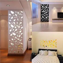 Прямые продажи, Новое поступление, 3d наклейка, современная акриловая Золотая и серебряная Зеркальная Наклейка, настенная бумага, сделай сам, подарок