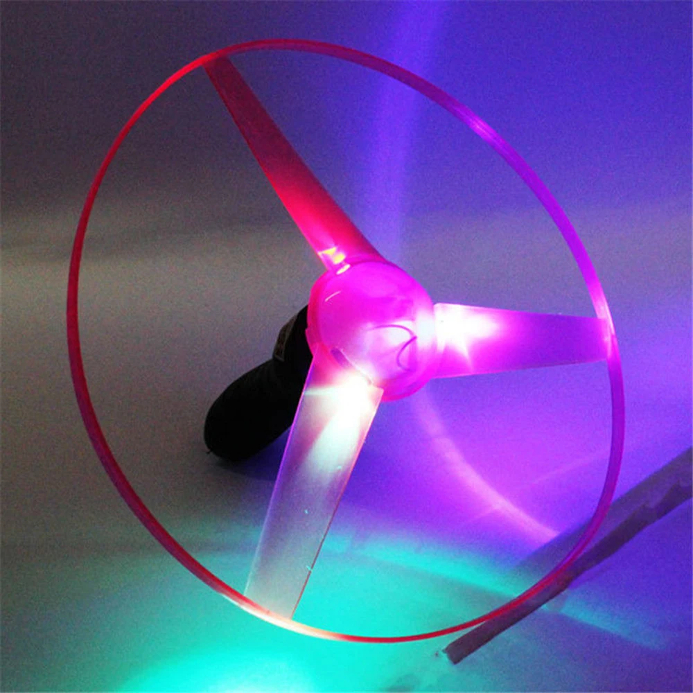 3pcs For Sale Funny LED Colorful Pull String Light Up Flying Saucer Dis