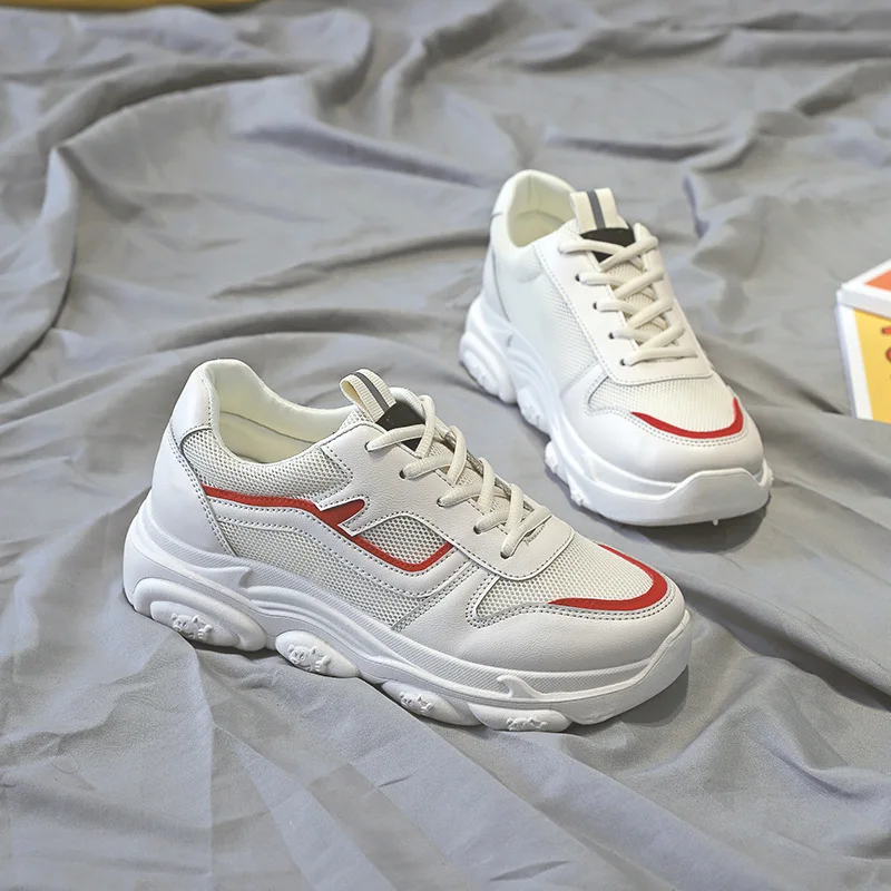 Dad Shoe Woman 2019 Net Platform Shoes Ventilation Sneakers Woman Ins Leisure Time Joker Piggy Shoe Woman Zapatos De Mujer