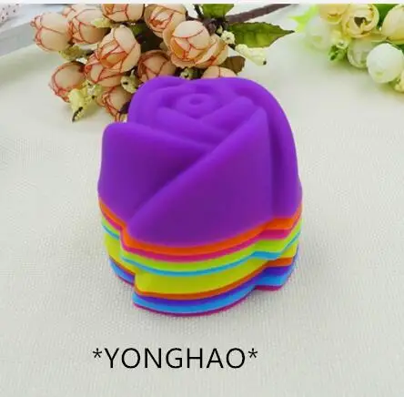 

YONGHAO Rose Shape Muffin Sweet Candy Jelly Fondant Cake Chocolate Mold Silicone Tool Baking Pan D32